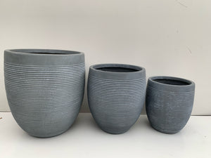 Macetero Líneas Gruesas Gris - Cilíndrico