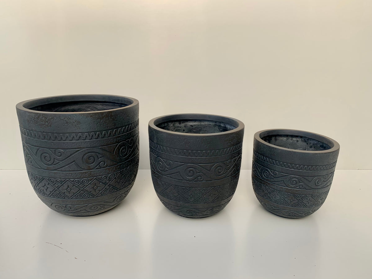 Macetero Tribal-Exótico Cilíndrico