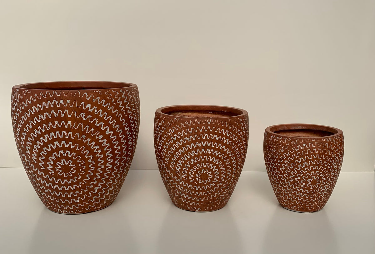 Macetero Indígena Rojo Cilíndrico
