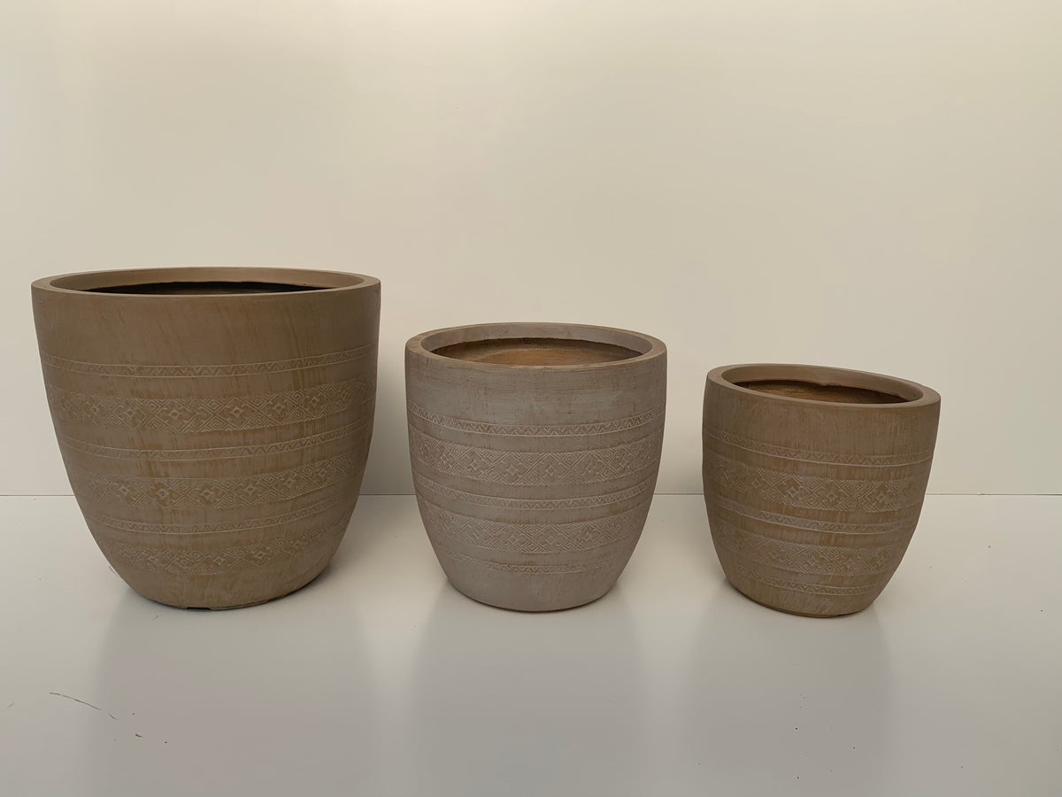 Macetero Tribal-Arcilla Cilíndrico